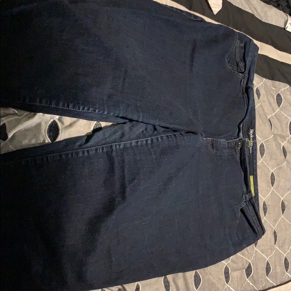 Dark blue tummy control straight leg jeans
